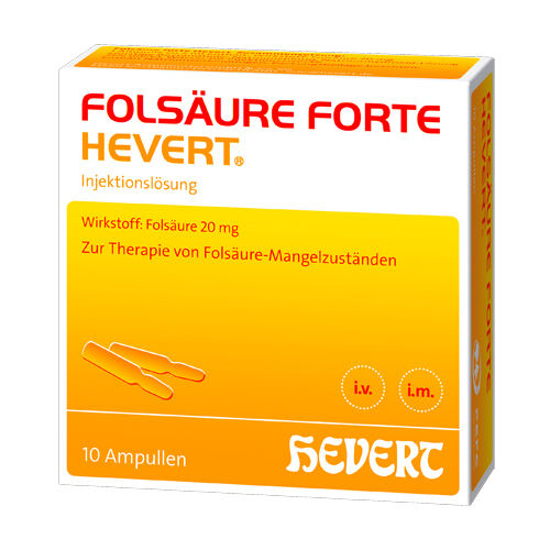 FOLS&Auml;URE FORTE Hevert 20 mg Inj.-L&ouml;sung Amp.